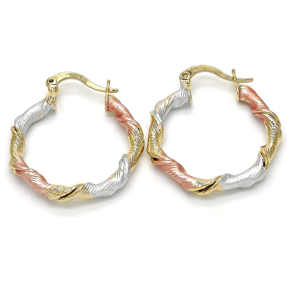 Hoops tricolor entrelazada
