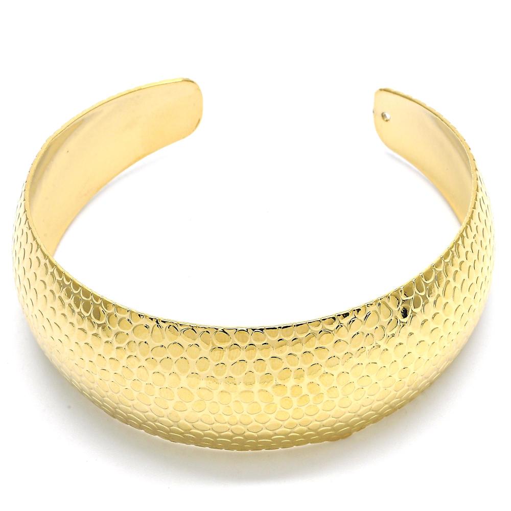 Pulsera Bangle Relieve Serpiente, Gold Filled
