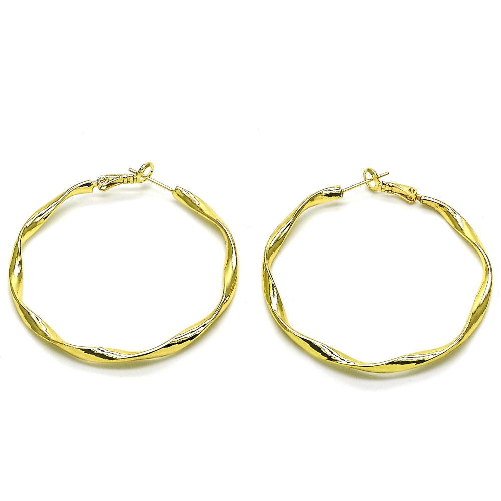 Pantalla Hoops Wav Twist, Gold Filled