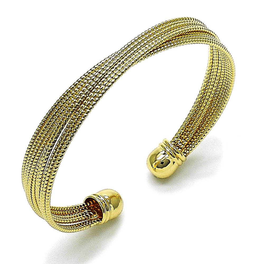 Pulsera Bangle, Diamond Cut Twist, Gold Filled