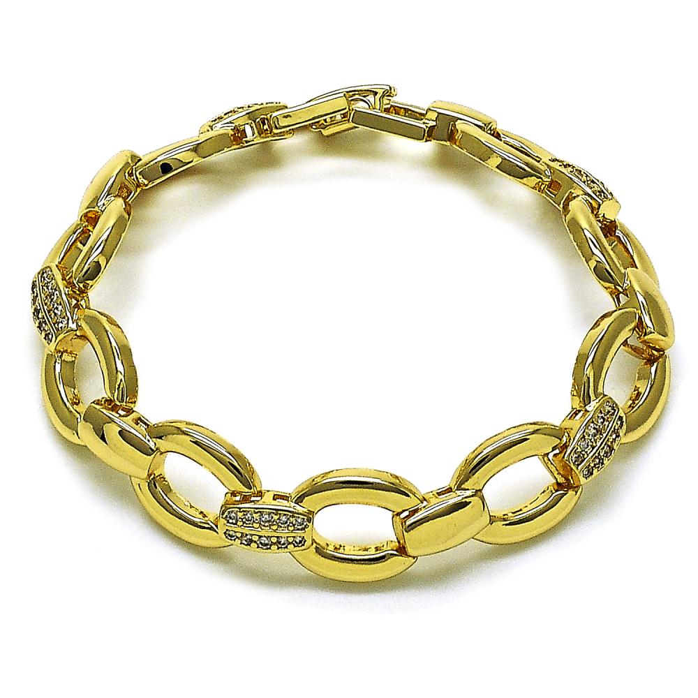 Pulsera Eslabón Ovalado Fancy 12mm, Gold Filled