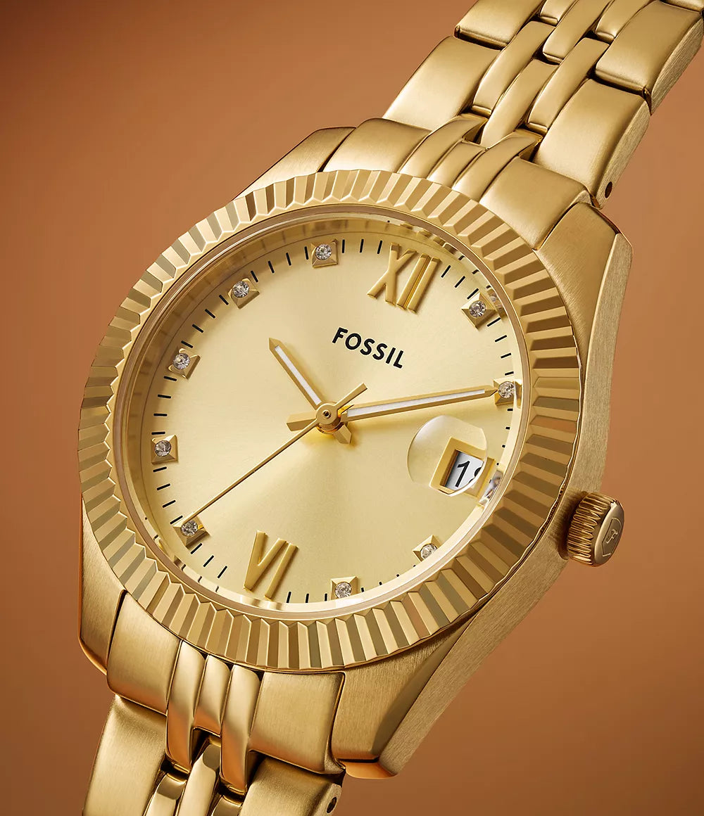 Scarlette Three-Hand Date Gold-Tone Stainless Steel Watch