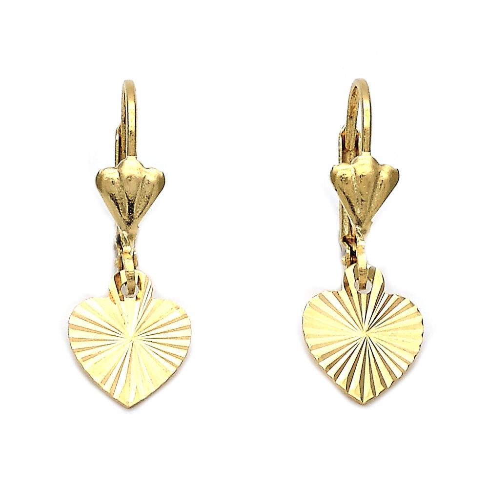 Aretes colgante diseño corazón