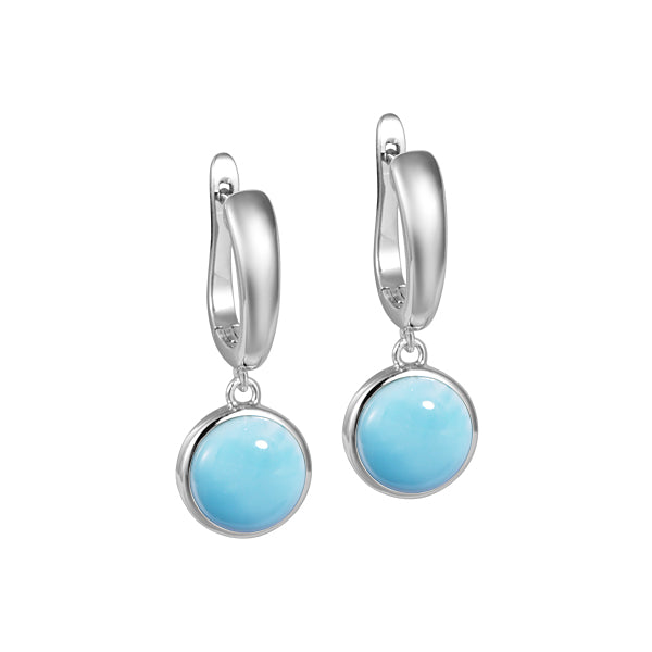 Larimar Round Earrings
