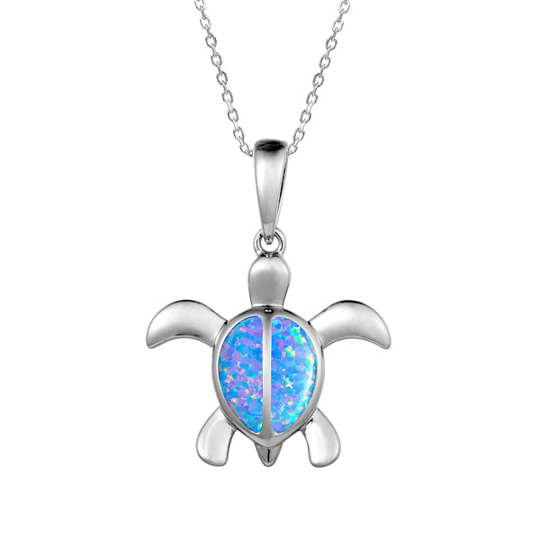Opal Honu Charm Necklace