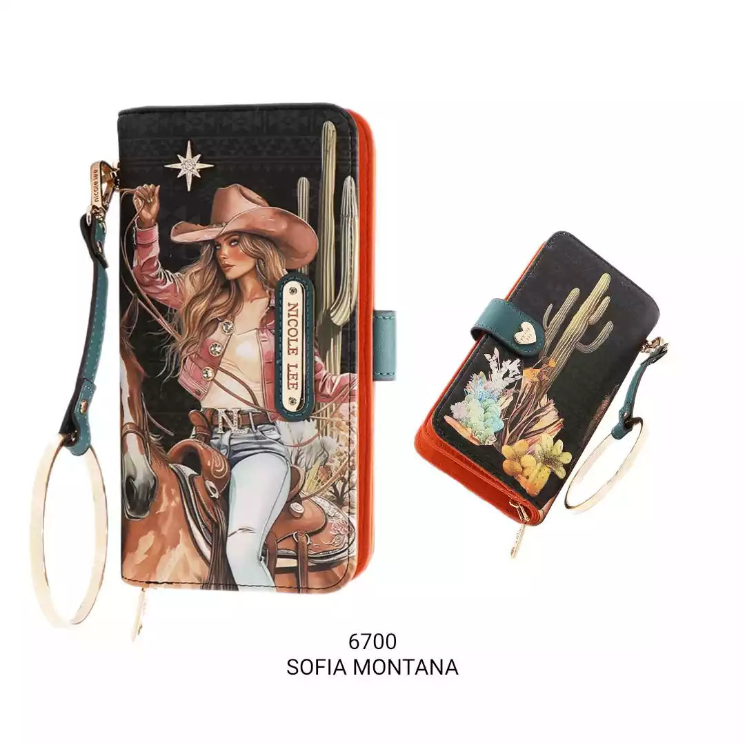 WALLET NICOLE LEE BIFOLD WALLET WRISTLET PRT6700 SOFIA MONTANA