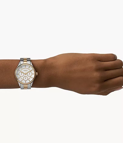 Modern Sophisticate Multifunction Two-Tone Stainless Steel Watch