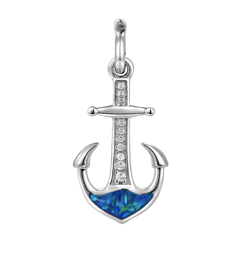 Anchor Charm with Opal
