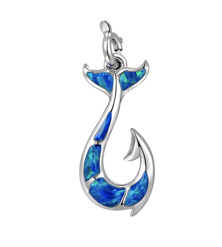 Fishing Hook Opal Charm