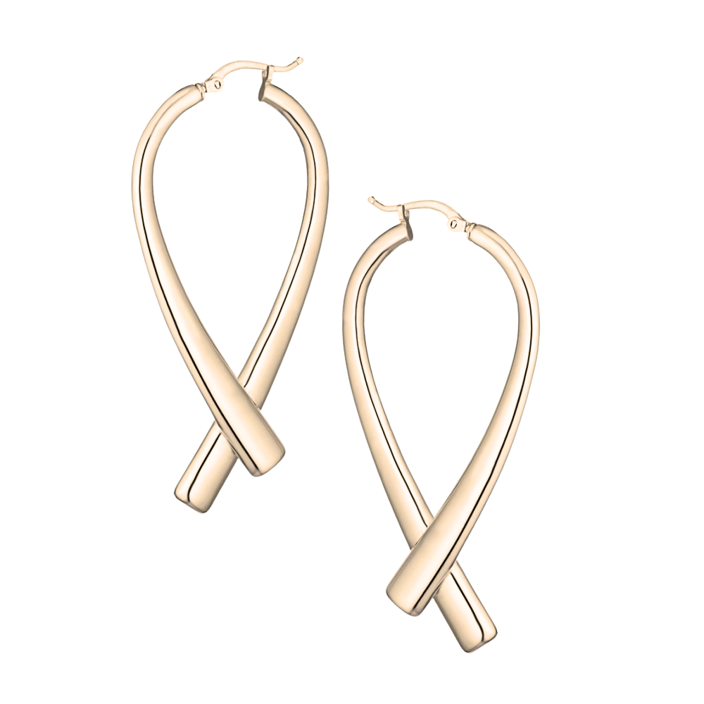 Elongated Curve Hoop Earrings