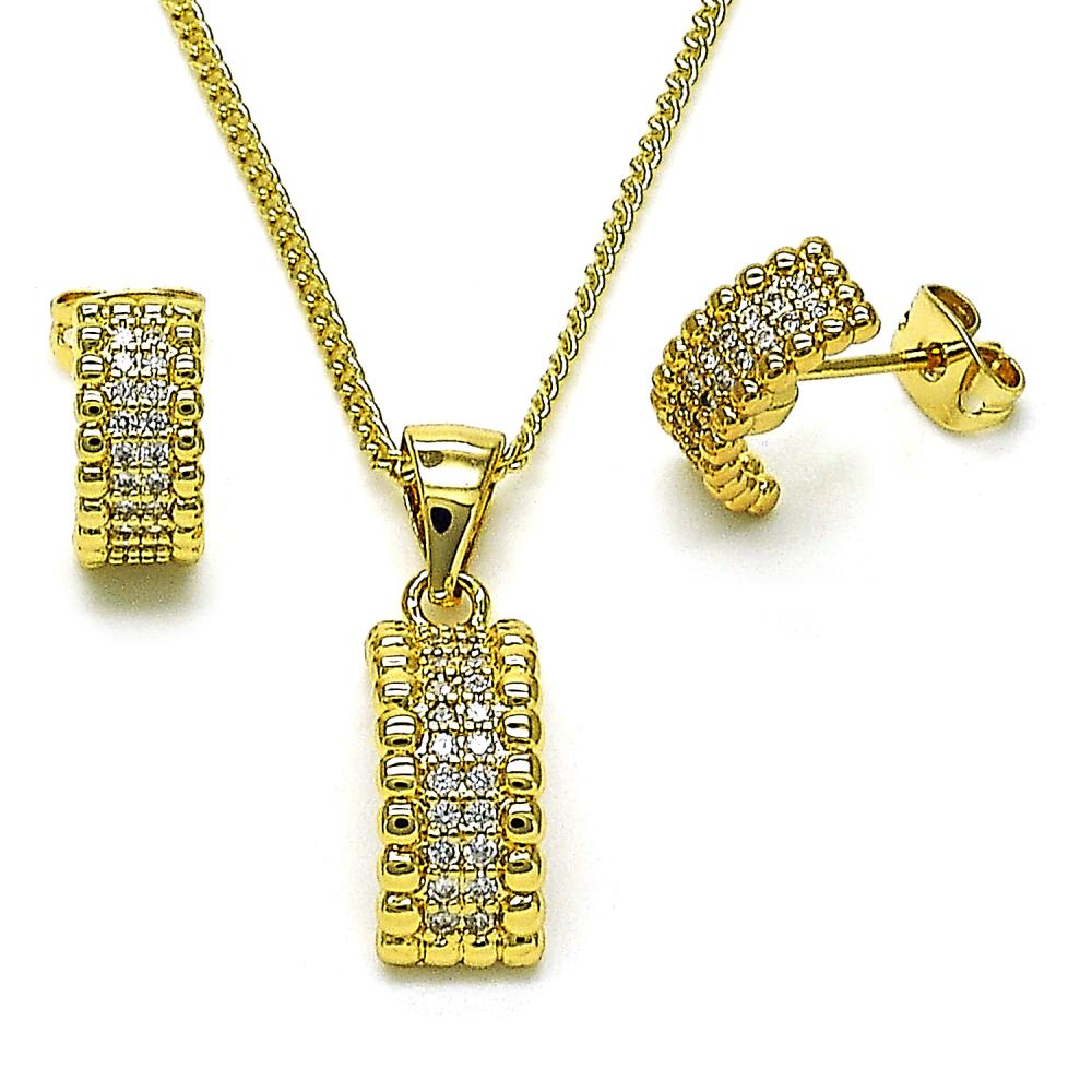 Set colgante micropavé blanco
