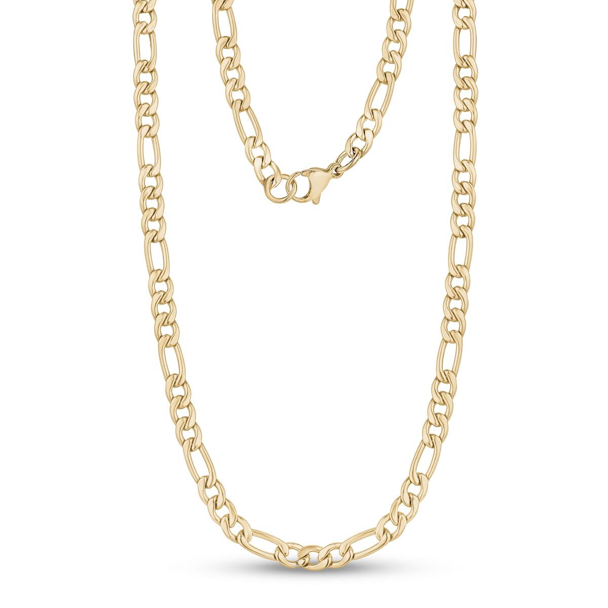 Gold-Plated Figaro Link Necklace