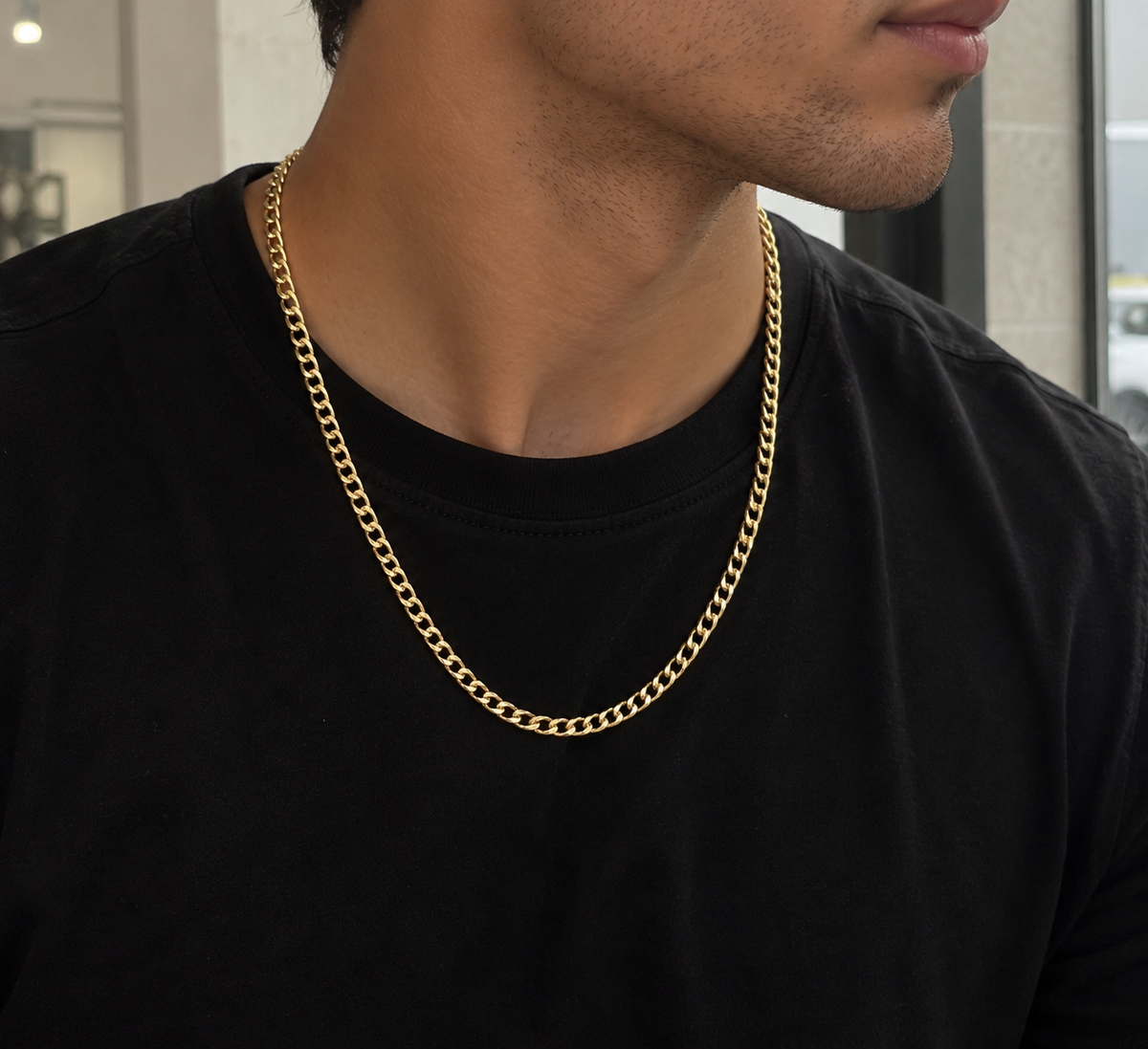 Cadena Oro 10kt Cubana Inflada 2.7mm, 22"