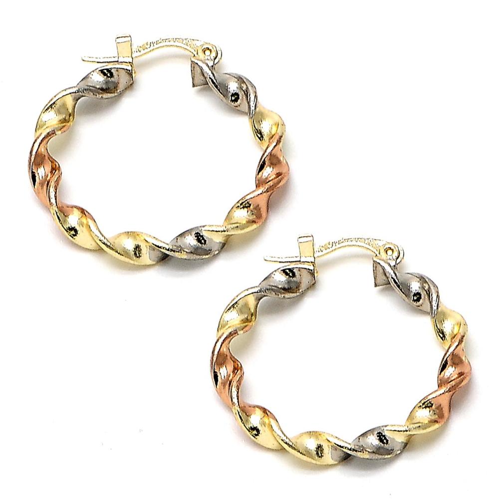 Tricolor Twist Hoops
