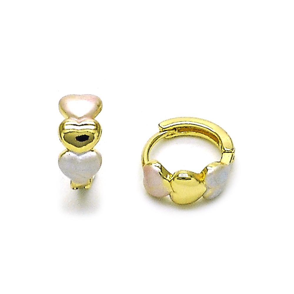 Tricolor Heart Hoops