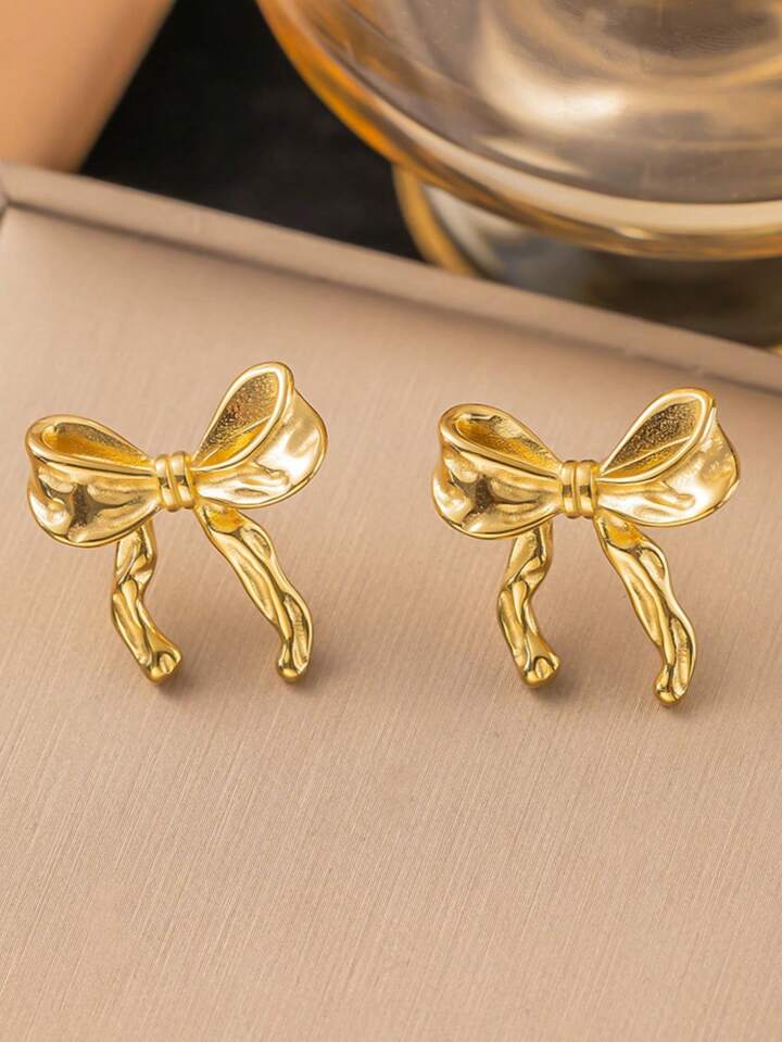 Golden Ribbon Studs