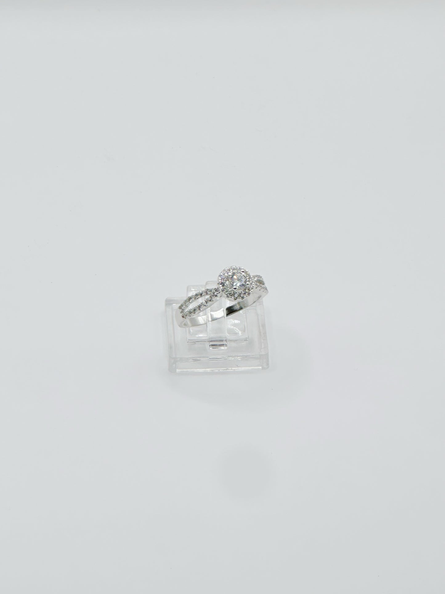 Sortija de Compromiso Mujer, Size 7, Micro Pave Zirconia Plata 925