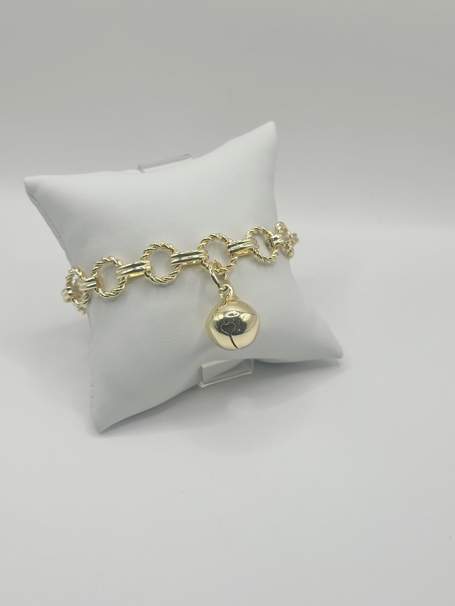 Chunky and Twist Style White Zirconia Bracelet Gold Filled