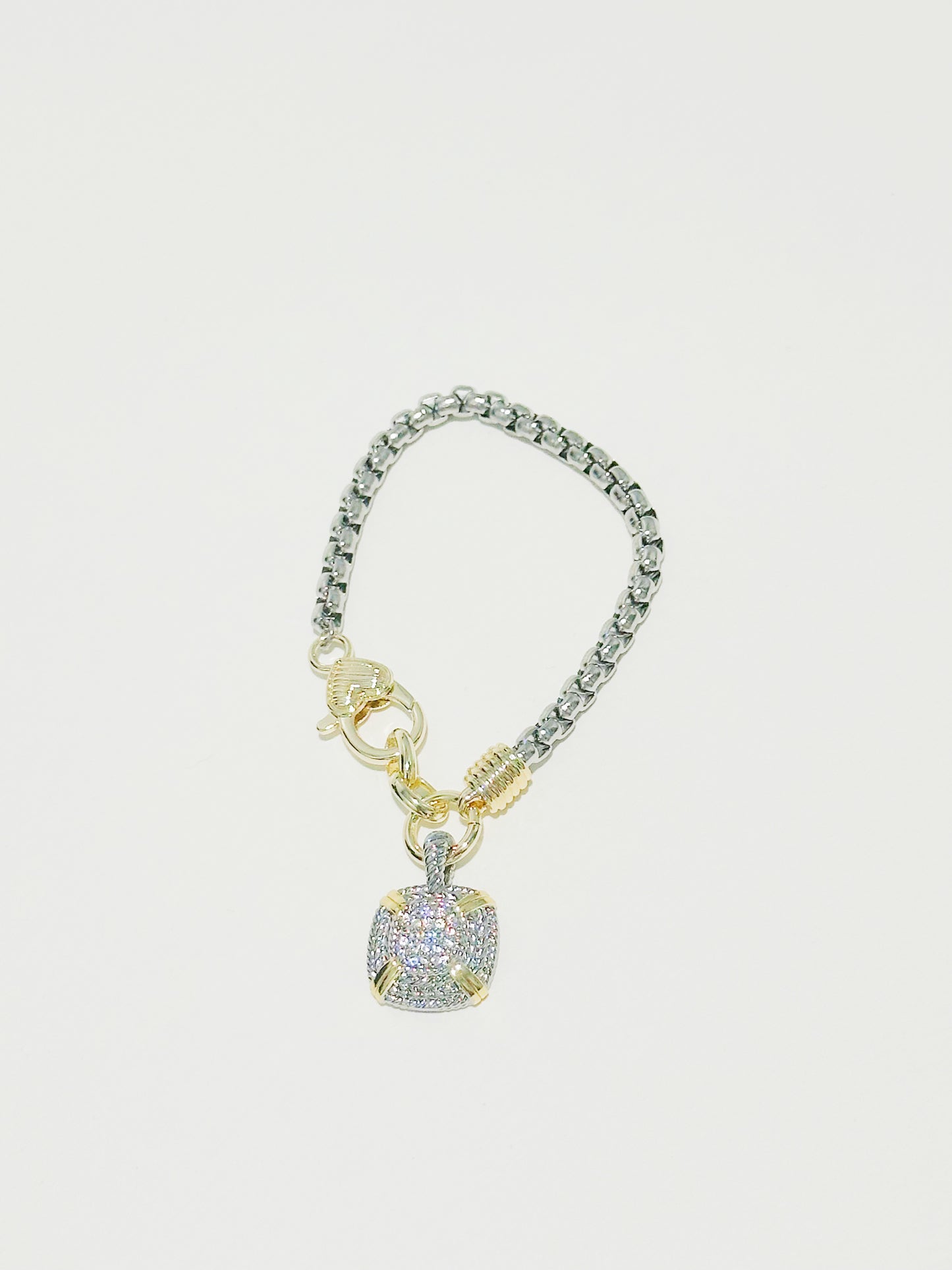 Pulsera Bicolor con Charm Pavé