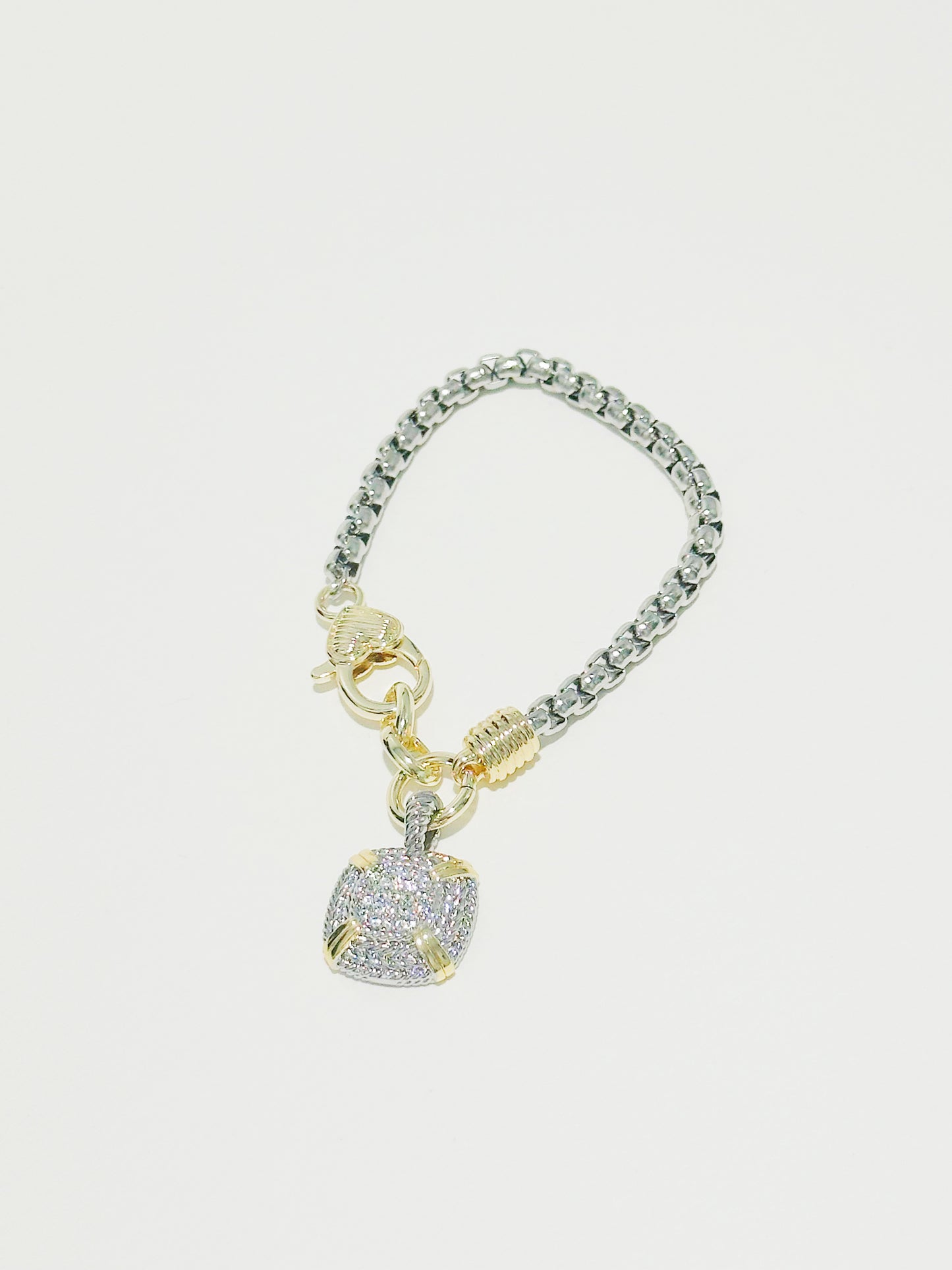 Pulsera Bicolor con Charm Pavé