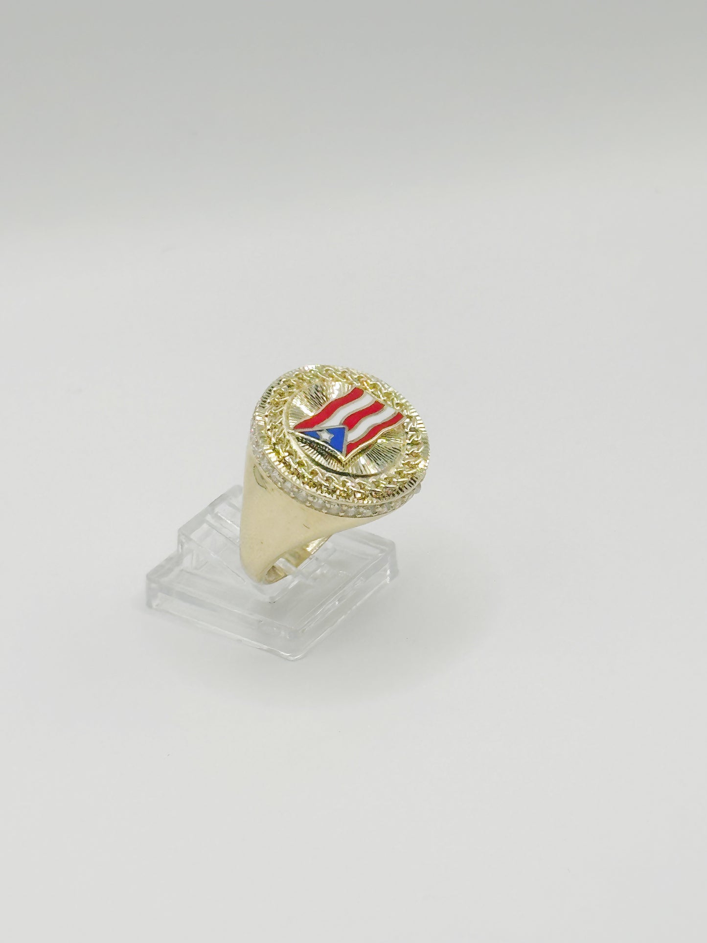 Anillo Bandera de Puerto Rico 10kt