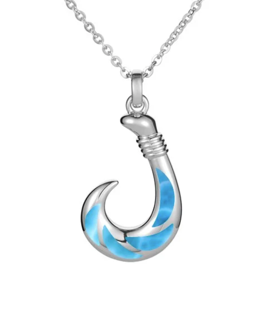 Larimar Fishhook Pendant