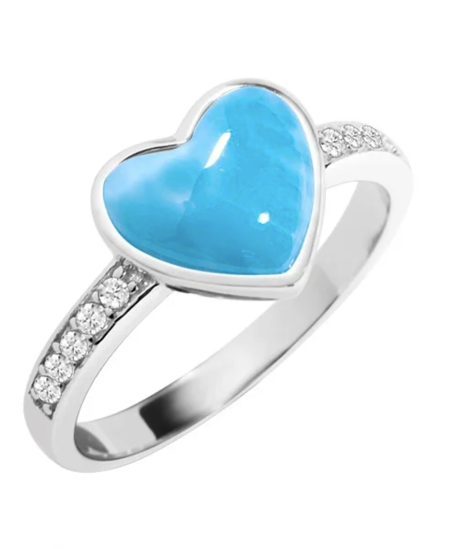 Larimar Heart Ring