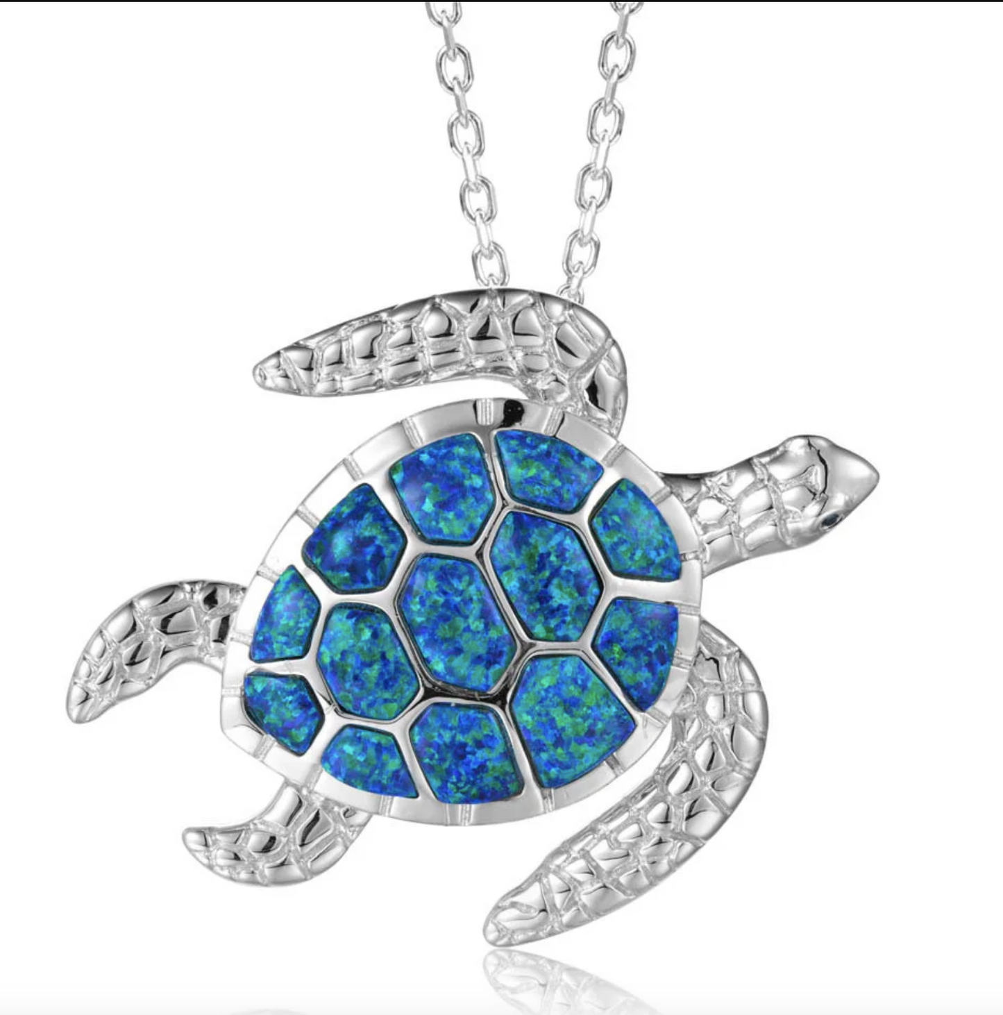 Larimar Turtle Charm Necklace