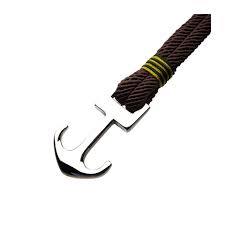 Brown Paracord Rope with Steel Anchor Clasp Bracelet