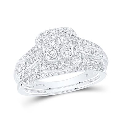 1 CT Diamond Wedding Ring in 10k White Gold
