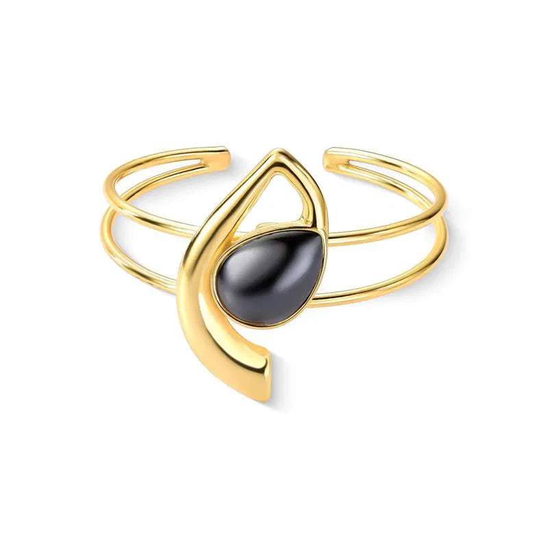Possebon Joias Brazalete, Piedra Natural Hemamita, Brass Gold Plated