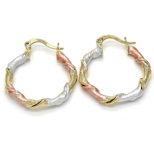 Hoops tricolor entrelazada