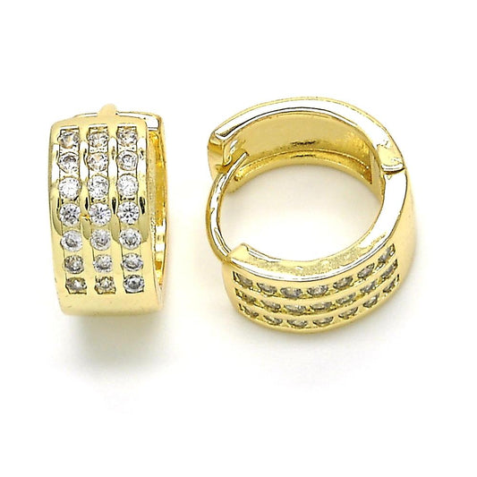 Pantallas Huggies Medium, Zirconia Clear, Gold Filled
