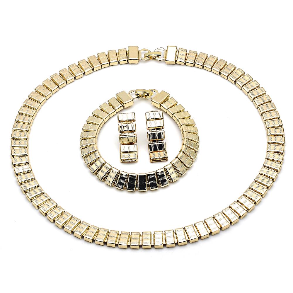 Set Collar/Pantalla y Pulsera, Estilo Griego, Gold Filled