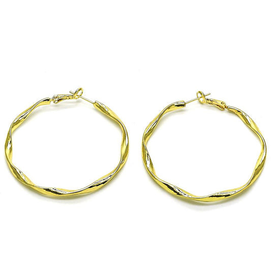 Pantalla Hoops Wav Twist, Gold Filled