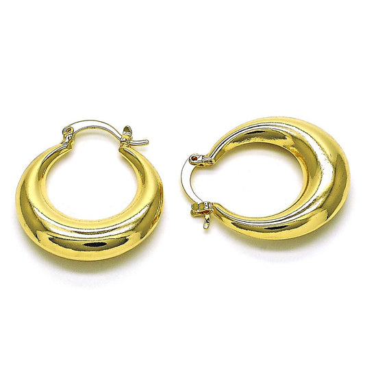 Pantallas Argollas Puffy, Medium, Gold Filled