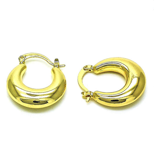 Argollas Puff, Small, Gold Filled