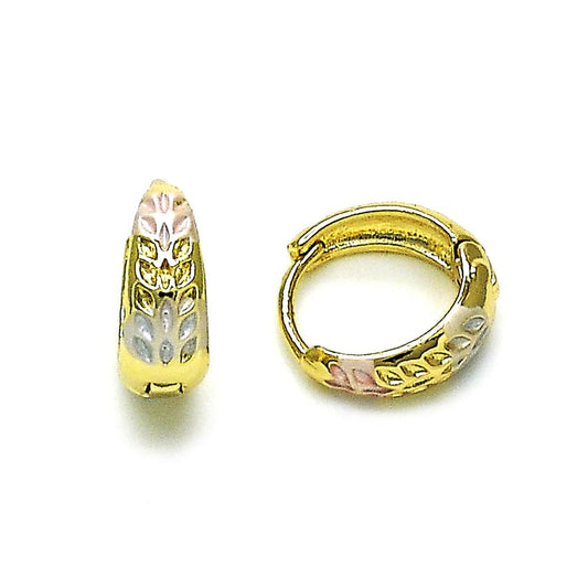 Pantallas Huggies, Tri-Color, Small, Gold Filled