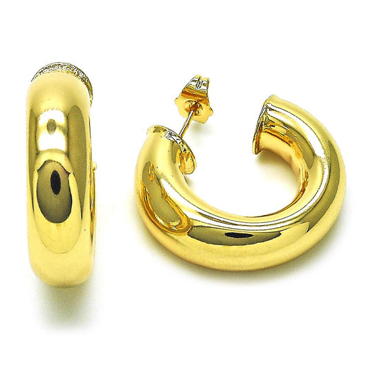 Pantallas Hoops Chunky, Gold Filled, Cierre "Pushback"