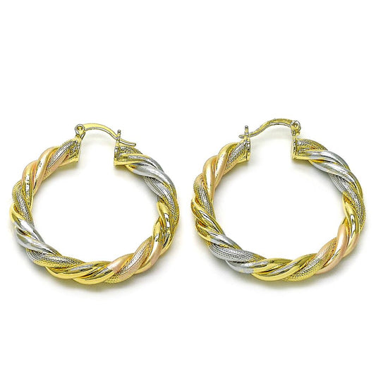 Pantallas Hoops Large, Tri-Color, Gold Filled