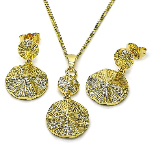 Set Collar/Pantalla Charm Circular Estrella, Gold Filled