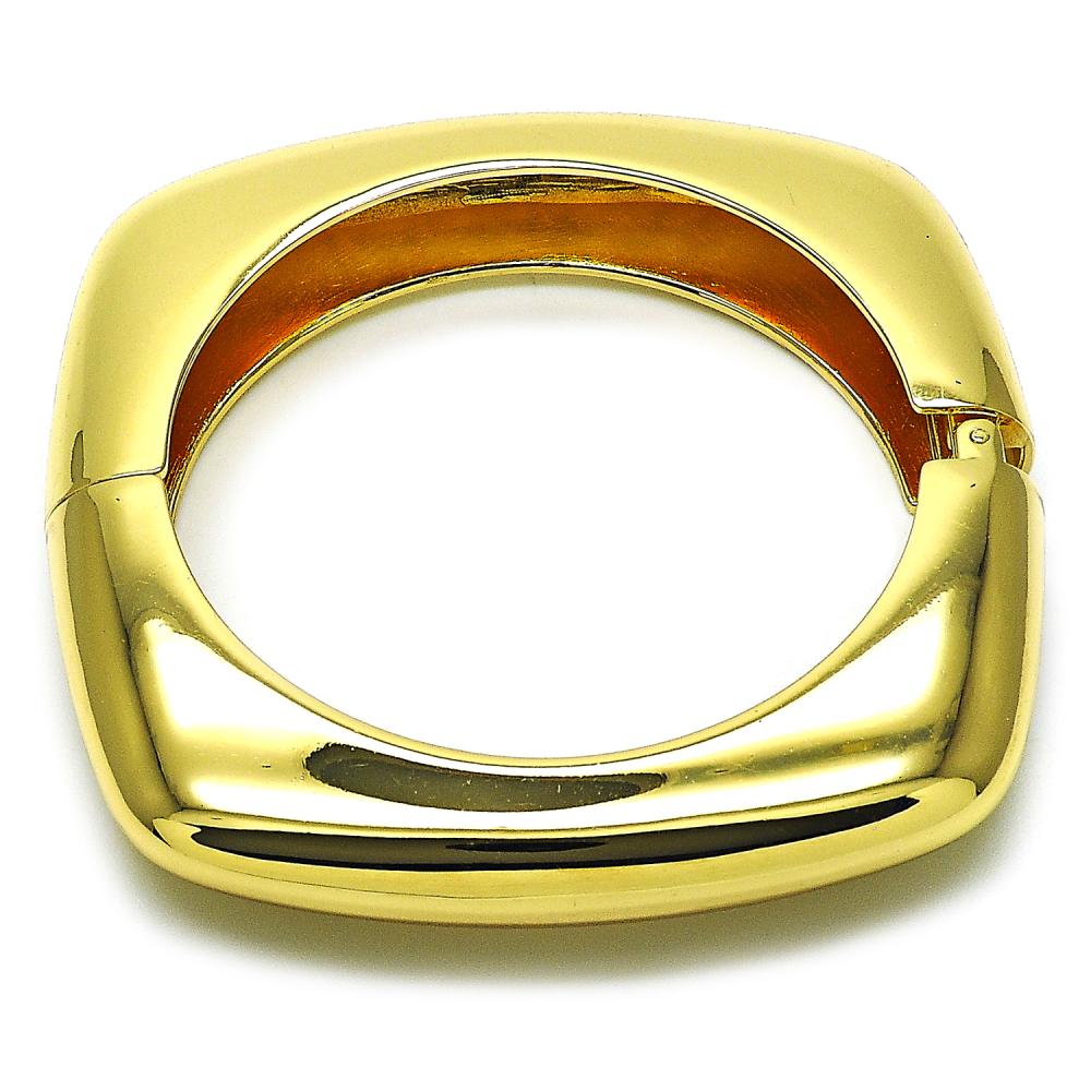 Pulsera Bangle Cuadrada Chunky, Gold Filled