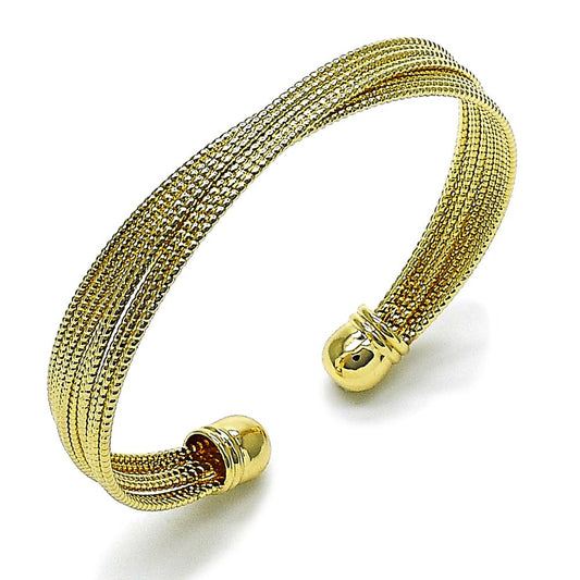 Pulsera Bangle, Diamond Cut Twist, Gold Filled