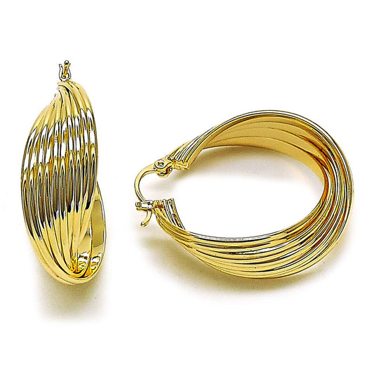 Pantallas Hoops Twisted Thick, Gold Filled