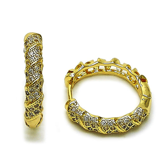 Pantallas Huggies Twist Zirconia Clear, Gold Filled
