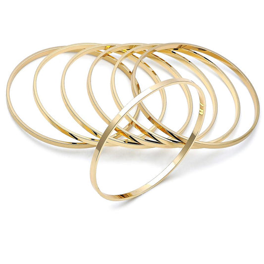 Pulsera Bangle Cuadrada Lisa Fina, Gold Filled