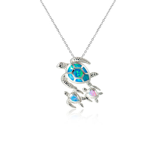 Turtle charm in opals