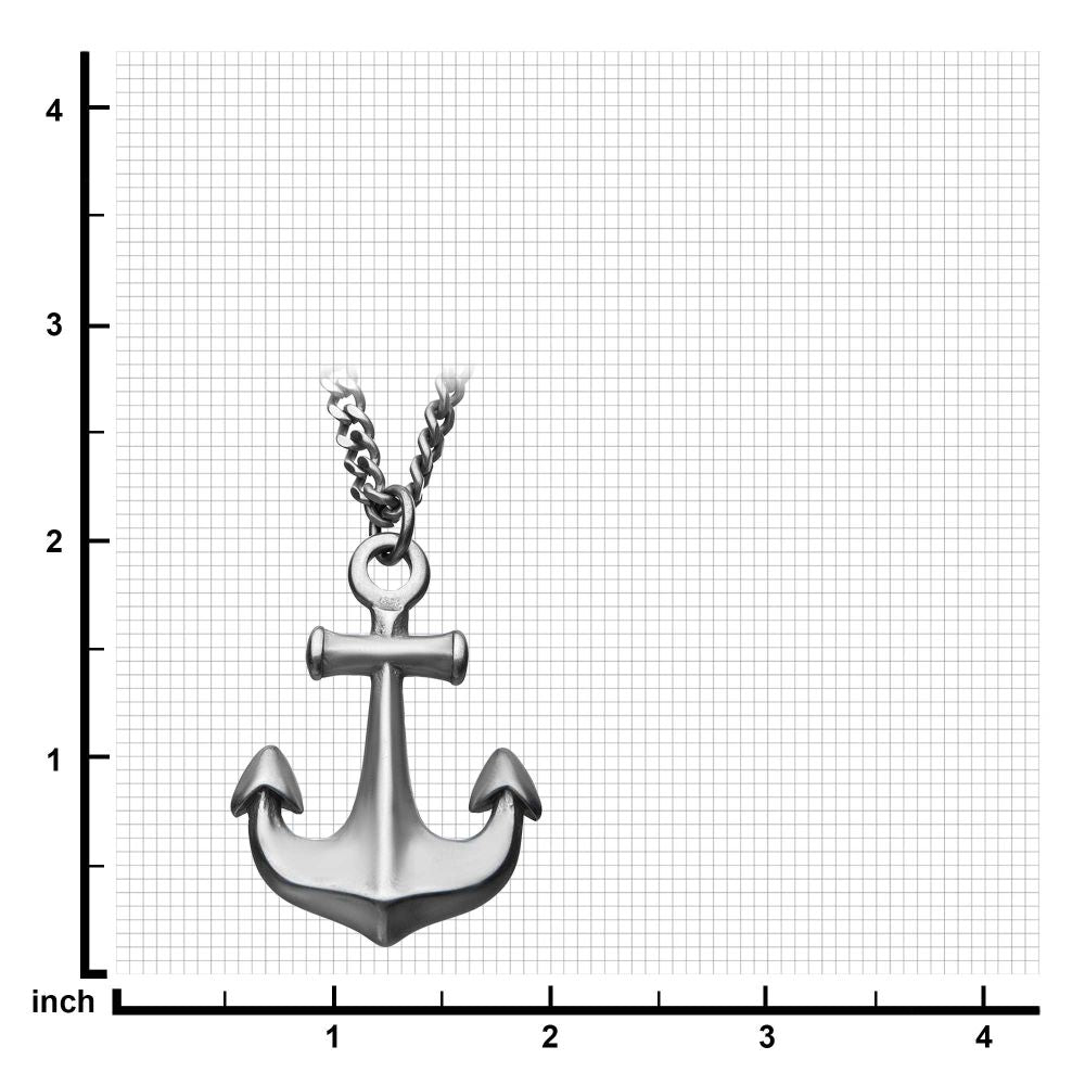 Stainless Steel Antiqued Finish Nautical Anchor Pendant