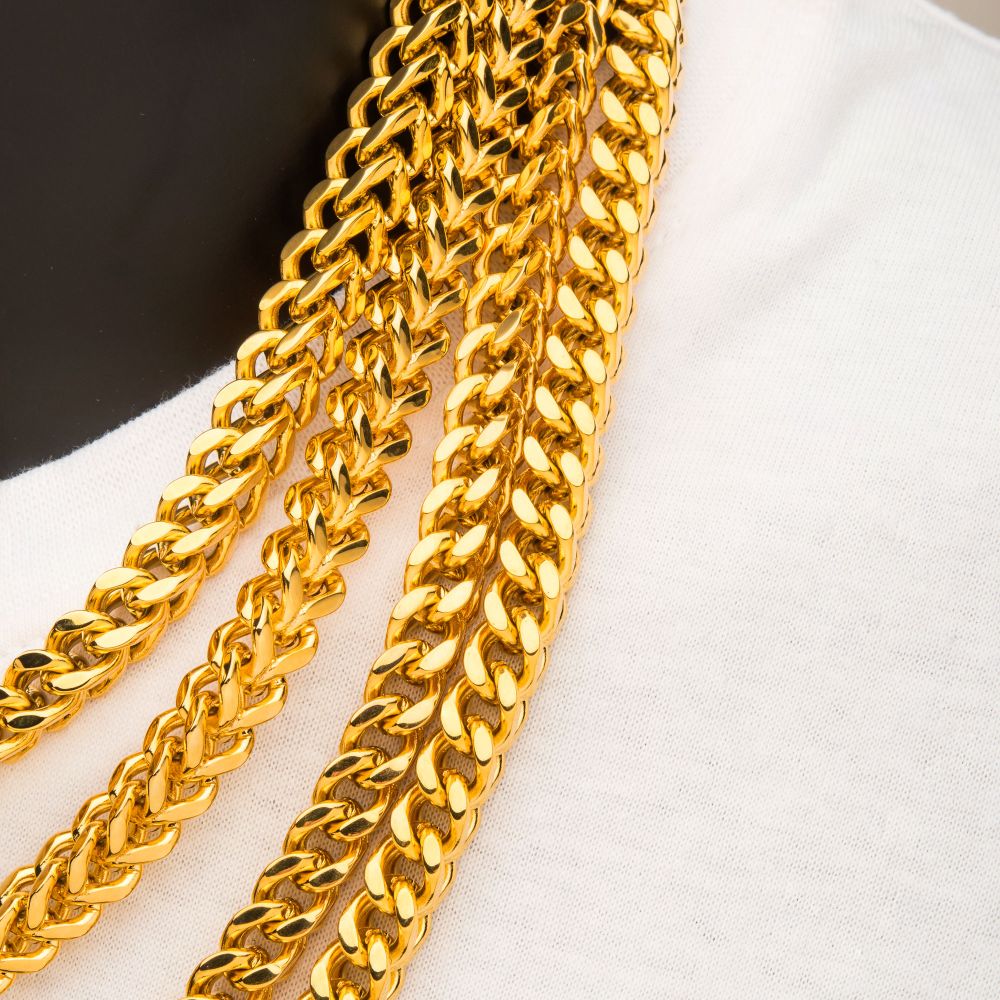 6mm 18Kt Gold IP Franco Chain Necklace