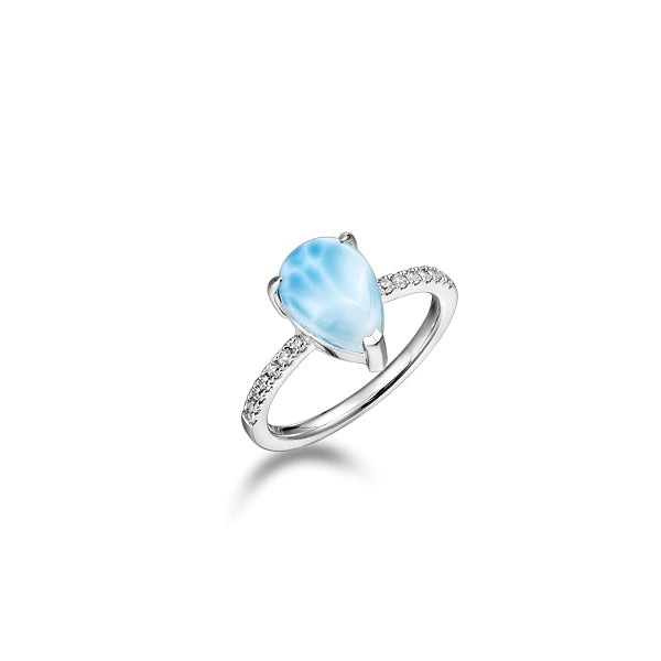 Larimar Tear Drop Ring